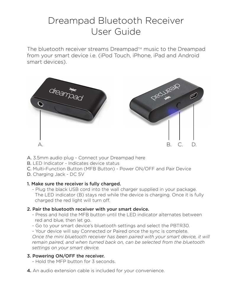 dreampad bluetooth receiver