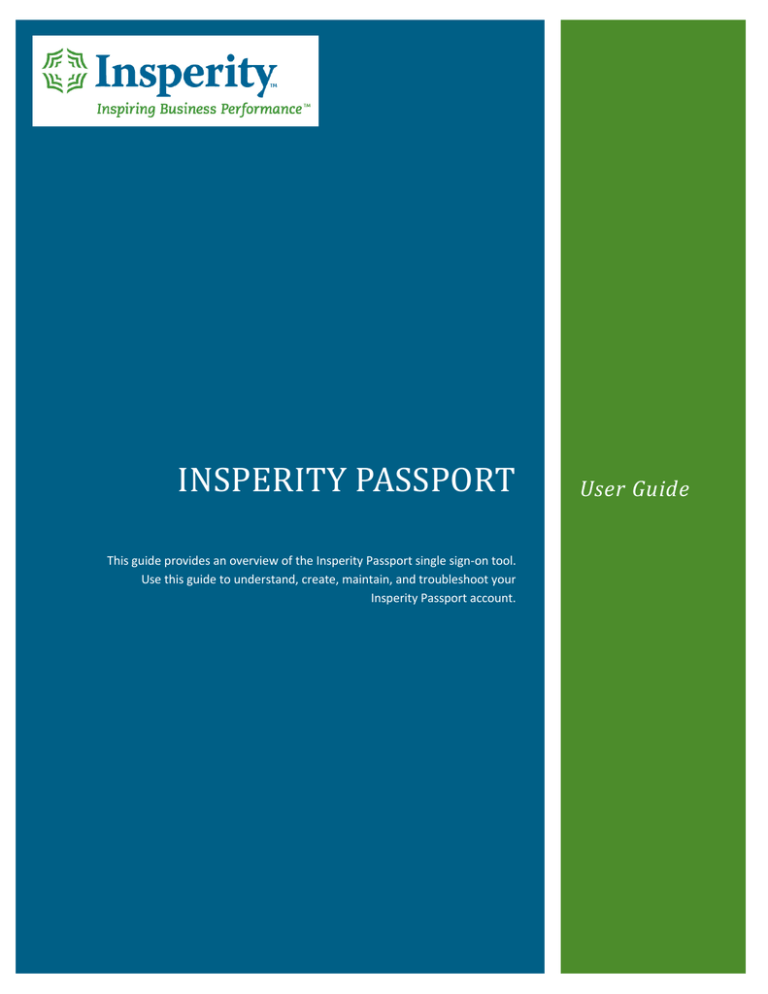 INSPERITY PASSPORT User Guide | Manualzz