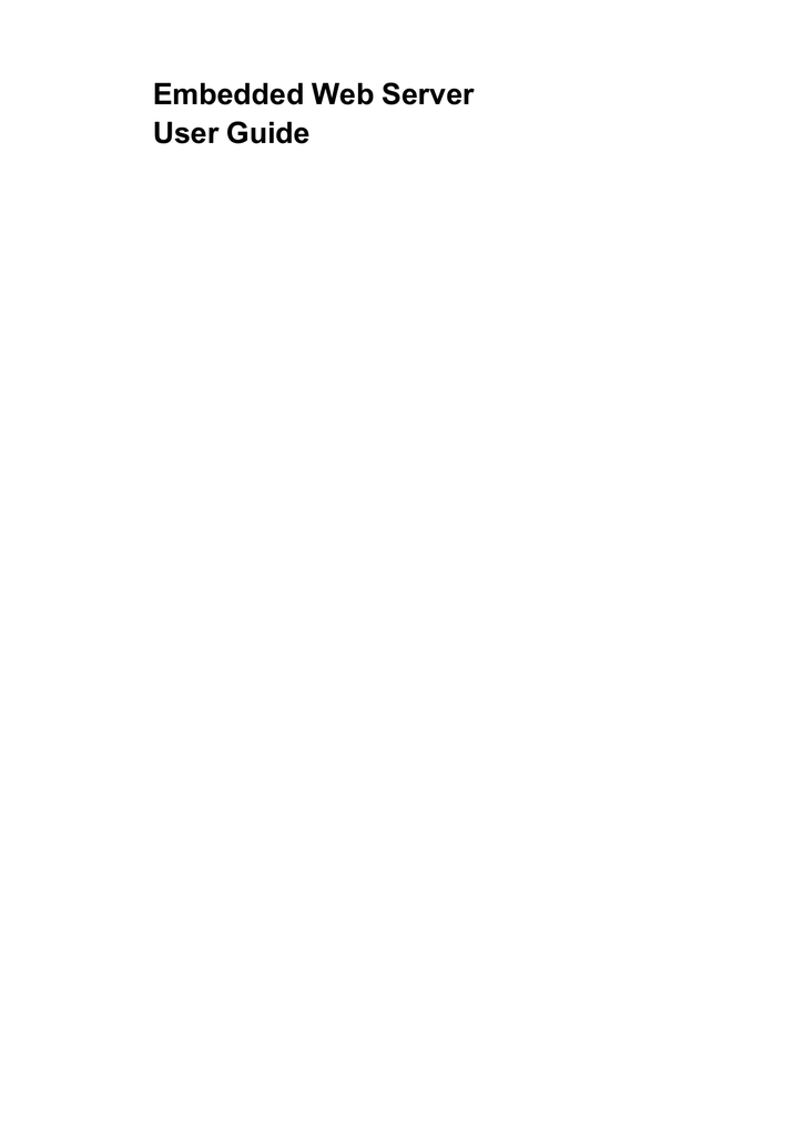 Embedded  Server User Guide Manualzz