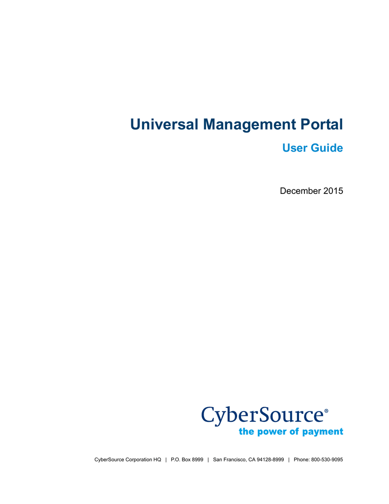 Universal Management Portal Manualzz