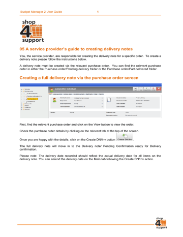 Delivery note User Guide | Manualzz