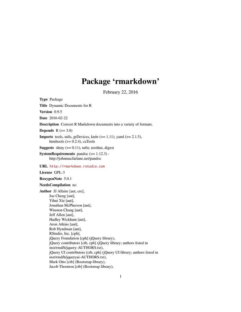 Package `rmarkdown` | manualzz com
