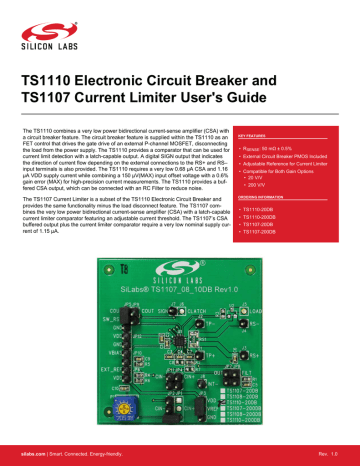 TS1110 Electronic Circuit Breaker and TS1107 | Manualzz