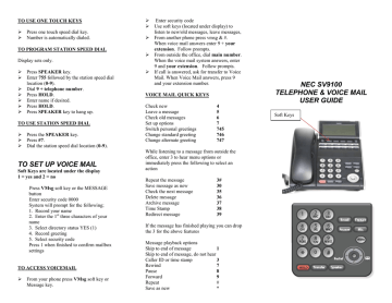 nec telephone manuals