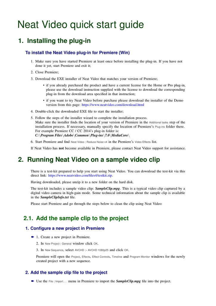 how to use neat video