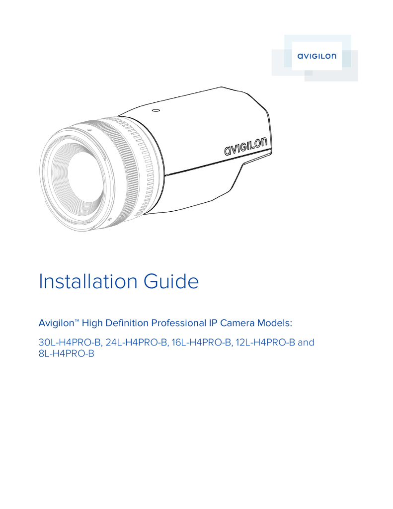 Avigilon 16L-H4PRO-B Installation Manual | Manualzz