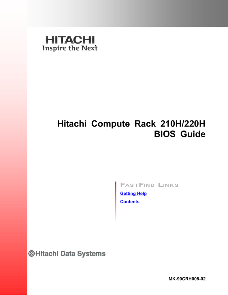 Hitachi Compute Rack 210H/220H BIOS Guide | Manualzz