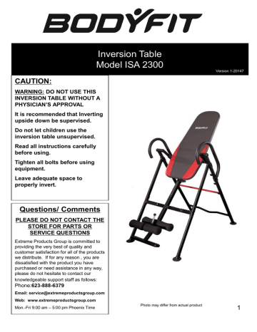 Bodyfit by sports 2025 authority inversion table