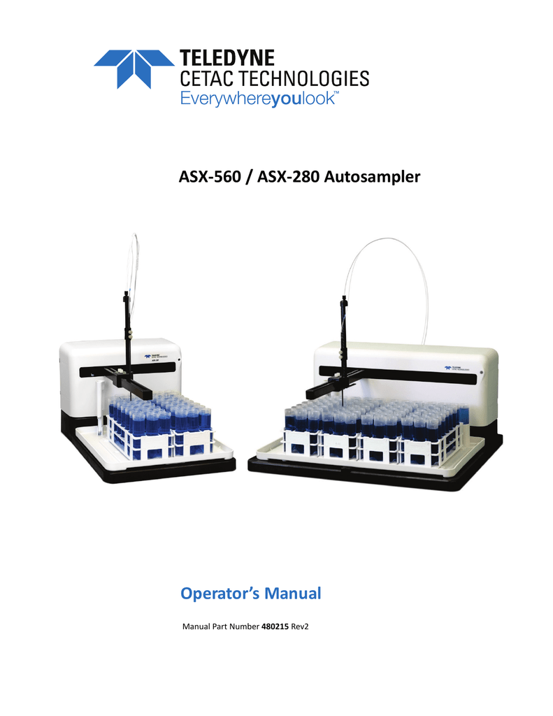 DRAFT CETAC ASX560 Autosampler Operator`s Manual Manualzz