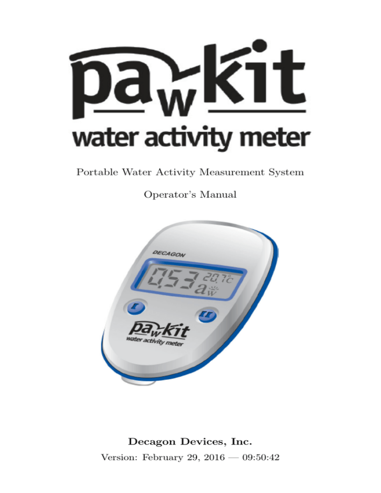water activity measurement