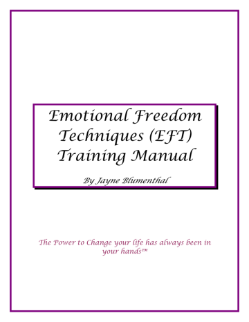 Emotional Freedom Techniques Eft Training Manual Manualzz