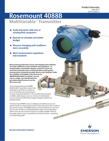 Rosemount 4088B MultiVariable™ Transmitter | Manualzz