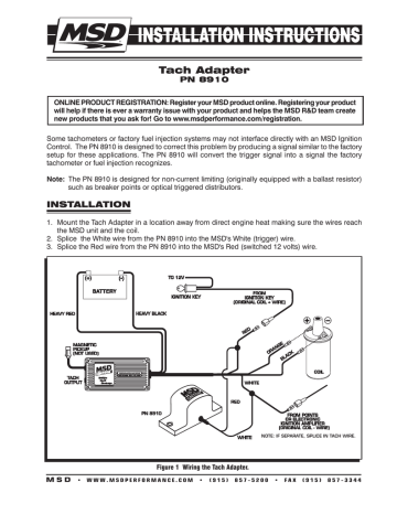 MSD 8910 Tach Adapter Instructions | Manualzz