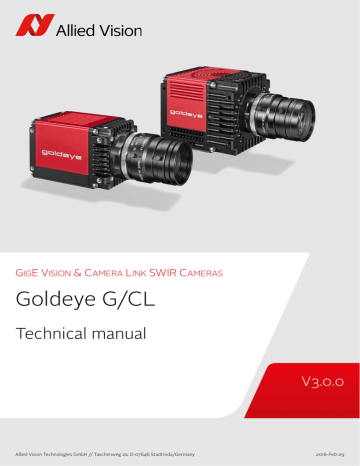 Goldeye CL-033 TE1 SWIR Manual | Manualzz