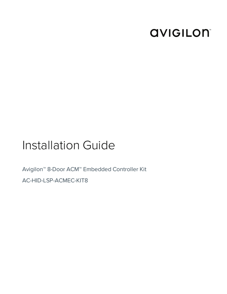 Avigilon 8-Door ACM Embedded Controller Kit Installation Guide | Manualzz