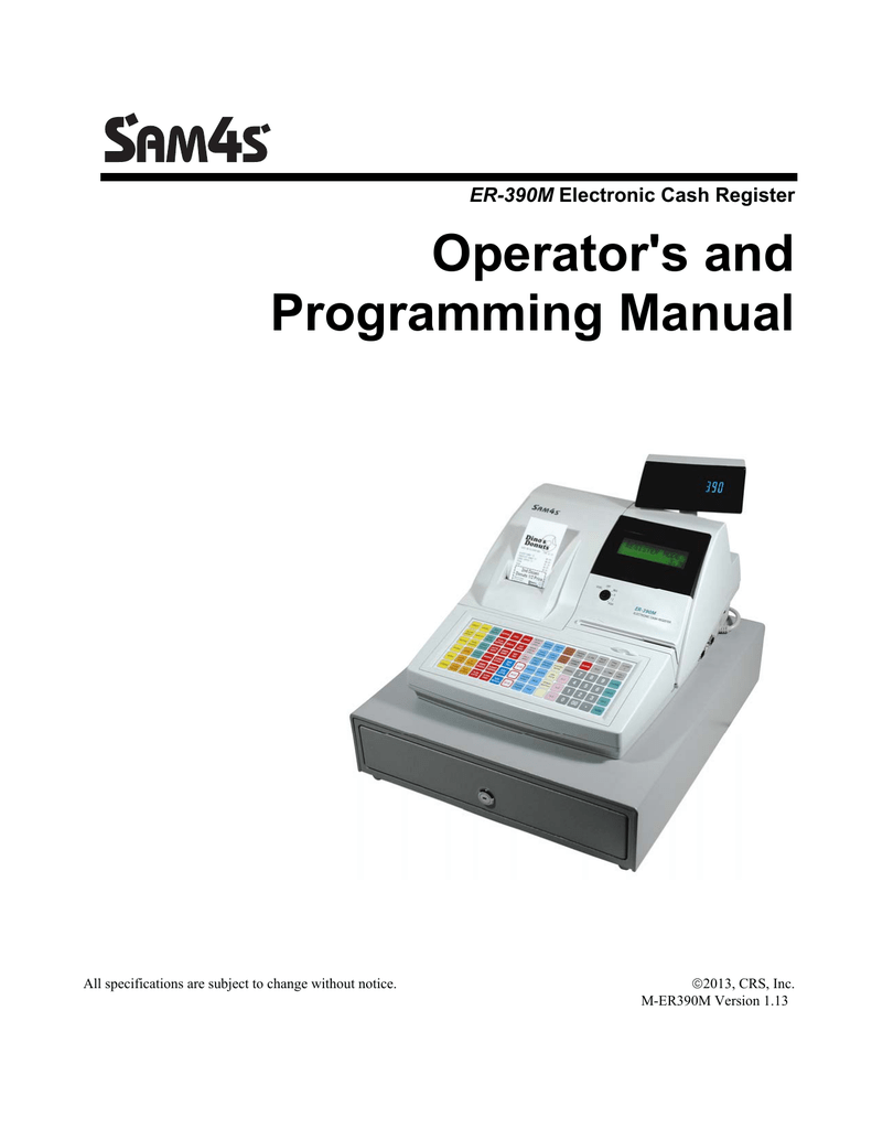 Size 478 Kb Sam4s Er 390m Programming Operator Manual V1 13 Manualzz