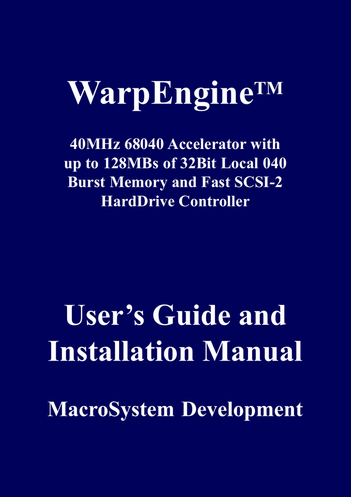 WarpEngine.pdf | Manualzz