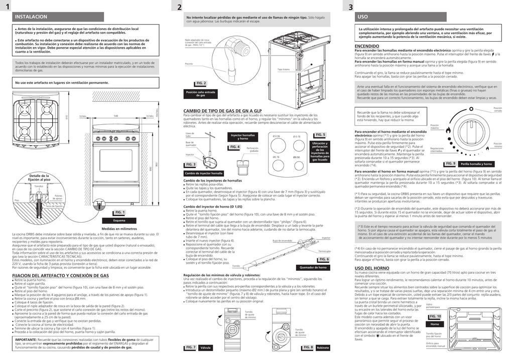 00058 024 Cocina 4 hornallas orbis serie 9500 blanca 954ACO manual |  Manualzz