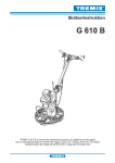 TREMIX G 610 B Betonggl&auml;ttare Sk&ouml;tselinstruktion
