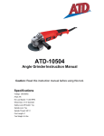 ATD 10504 Angle Grinder Instruction Manual