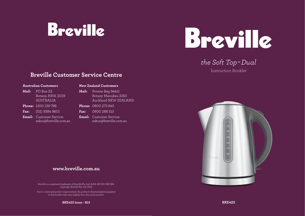 breville kettle bke425