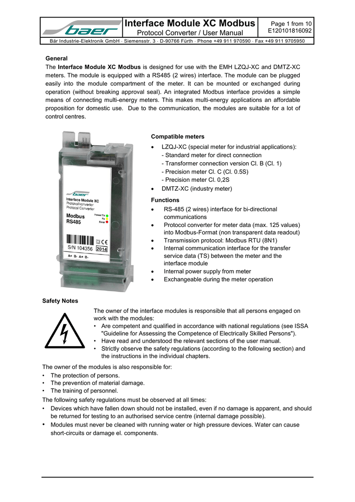 ModbusEMHInterfaceManual en Manualzz