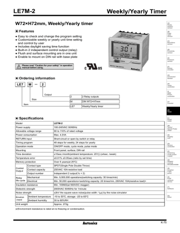 Bo dat thoi gian Autonics LE7M-2 - Catalogue.pdf | Manualzz