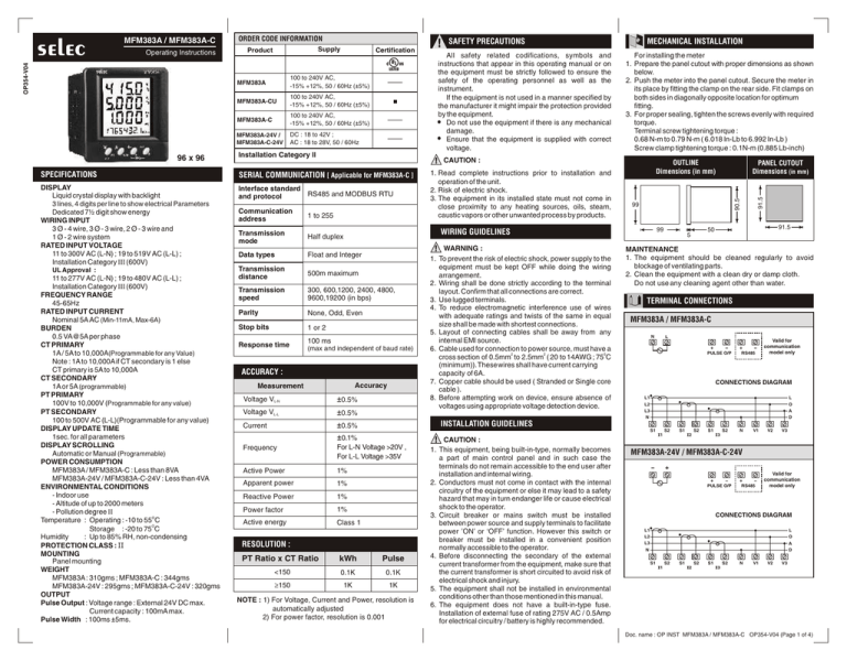 Dong Ho Do Da Nang Selec Dong Mfm3a Manual Pdf Manualzz