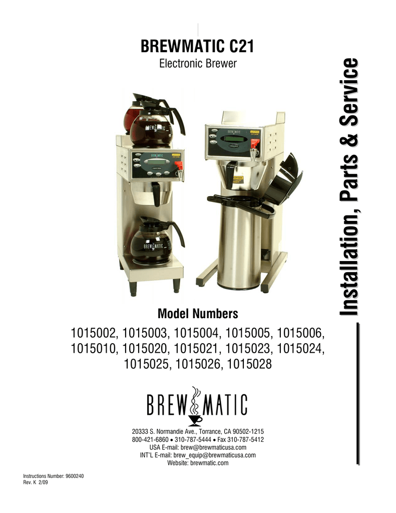 1015002 and c21 series 9600240 - installation service manual | manualzz.com