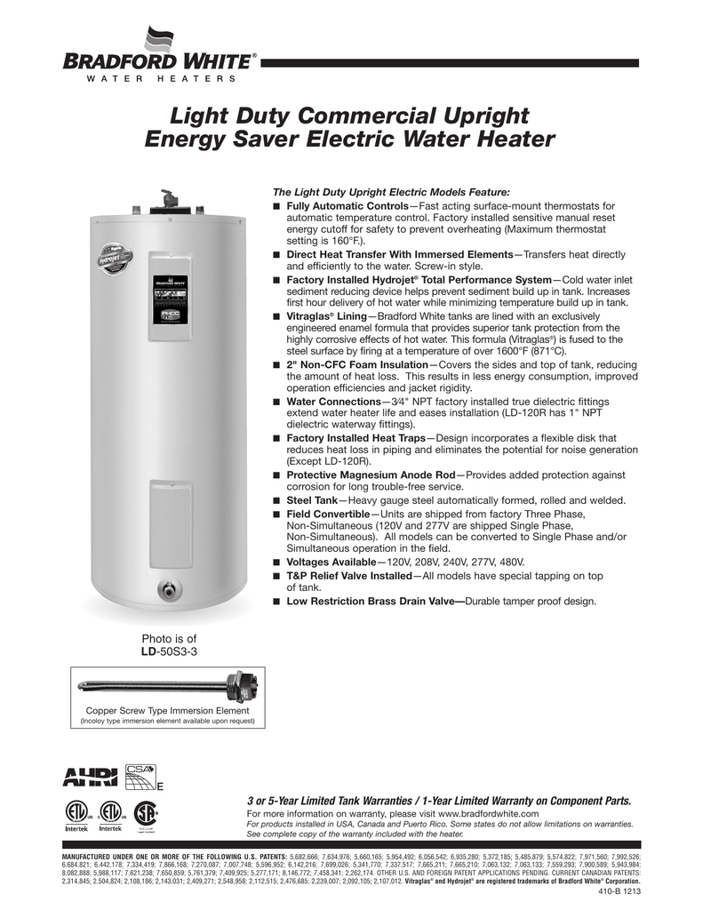 Bradford White LD-65R3-3, LD-50S3-3, LD-120R3-3, LD-80R3-3, LE240S3-3 ...