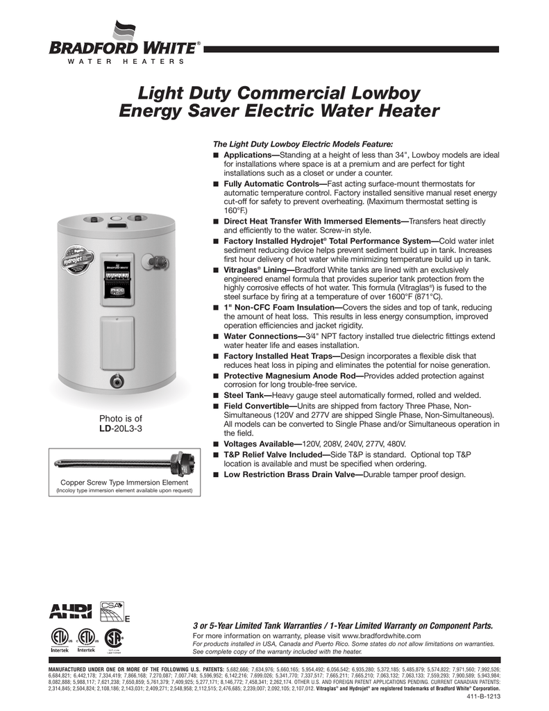 Bradford White LE130L3-3, LE120L3-3, LE150L3-3, LE140L3-3, LD-30L3-3 ...