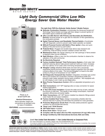 Bradford White U-100t-88r-3n Light Duty Ultra Low Nox Atmospheric Vent 