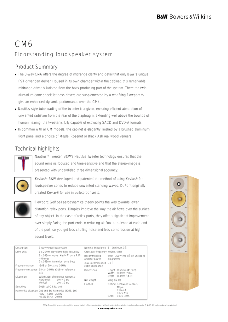 Bowers Wilkins Cm6 Speaker User Manual Manualzz