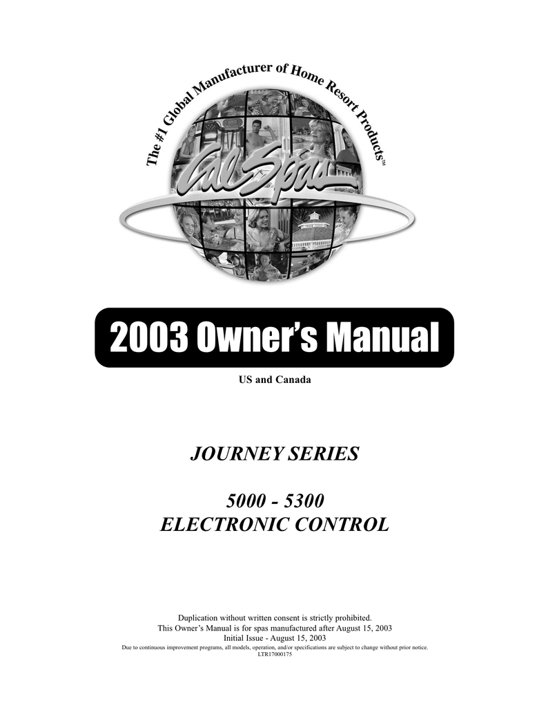 Cal Spas Manuals Owner's Manual