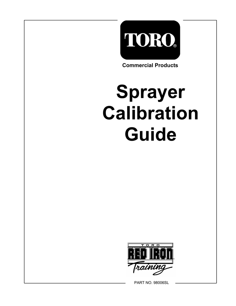 Toro Sprayer Calibration Guide | manualzz.com
