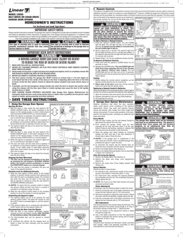 Linear LSO50-2T1KB8 User manual | Manualzz