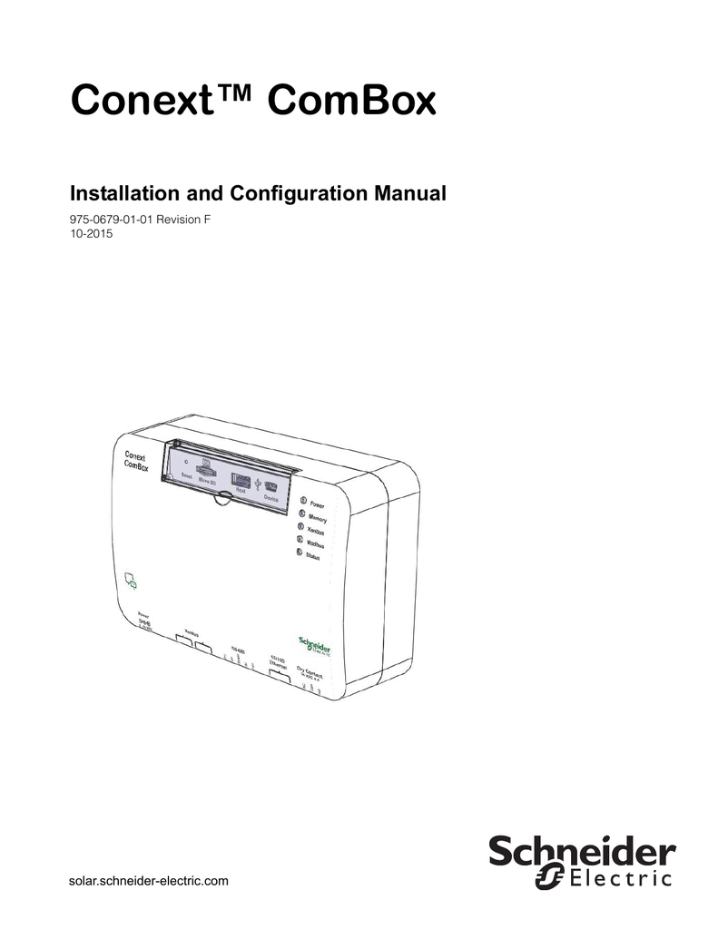 Conext ComBox Installation and Configuration Manual (975-0679-01-01_Rev