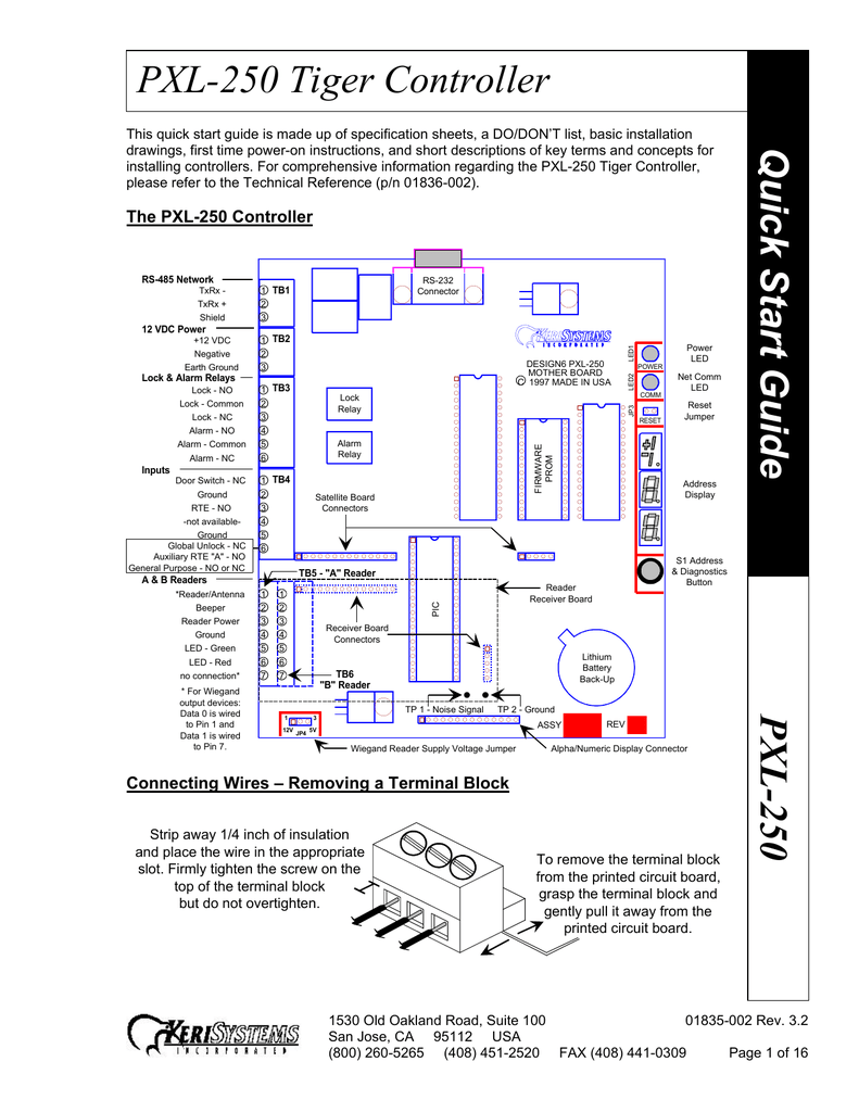 KERI SYSTEMS PXL-250 ACCESS CONTROL BOARD WITH SB-293 