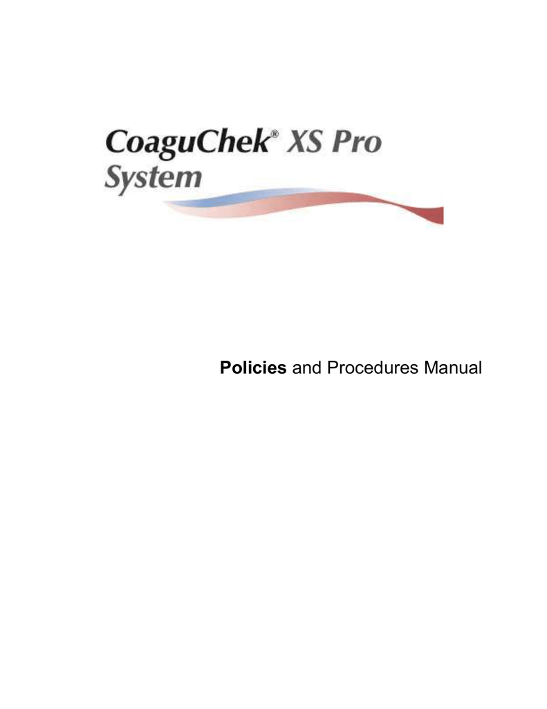 CoaguChek XS Pro Policies and Procedure Manual | Manualzz