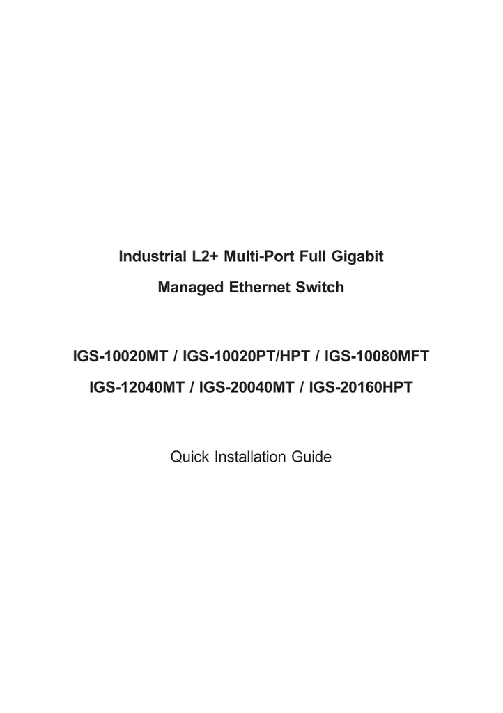 PLANET IGS-12040MT Quick guide | Manualzz