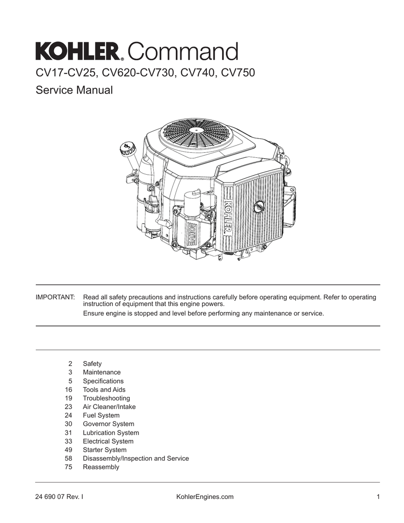 Kohler Command Cv730 Service Manual Manualzz 3976