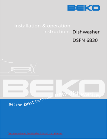 Beko Dfn 6830 Dishwasher User Guide Manual Pdf Manualzz