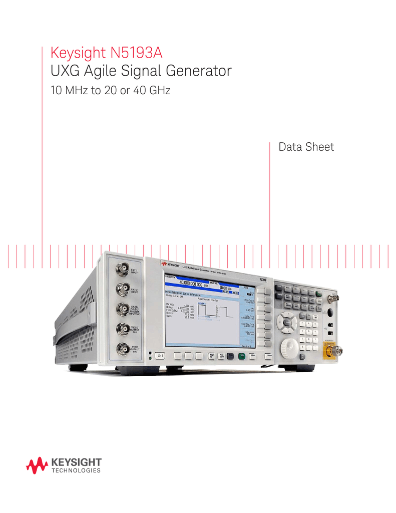 Keysight N5193A UXG Agile Signal Generator Data Sheet Manualzz