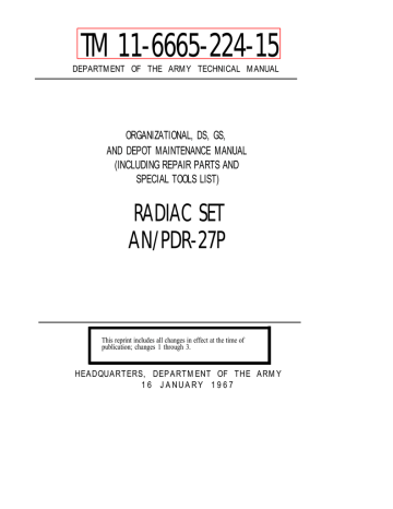 Radiac Set AN/PDR-27P Technical Manual | Manualzz