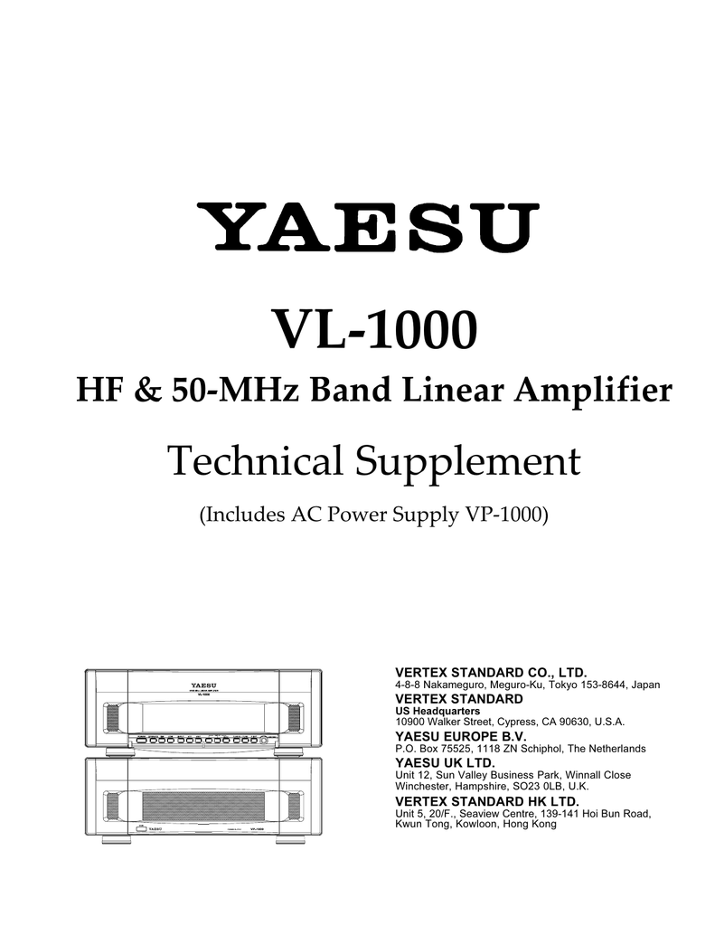 VL-1000 VP-1000 Service Manual | Manualzz