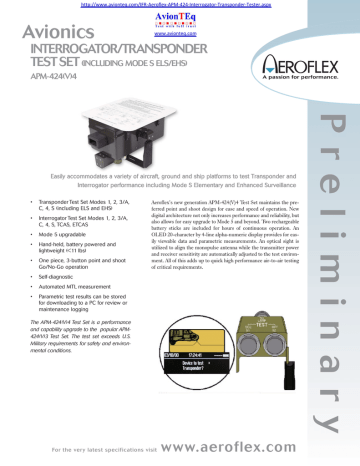 APM 424 specification sheet Manualzz