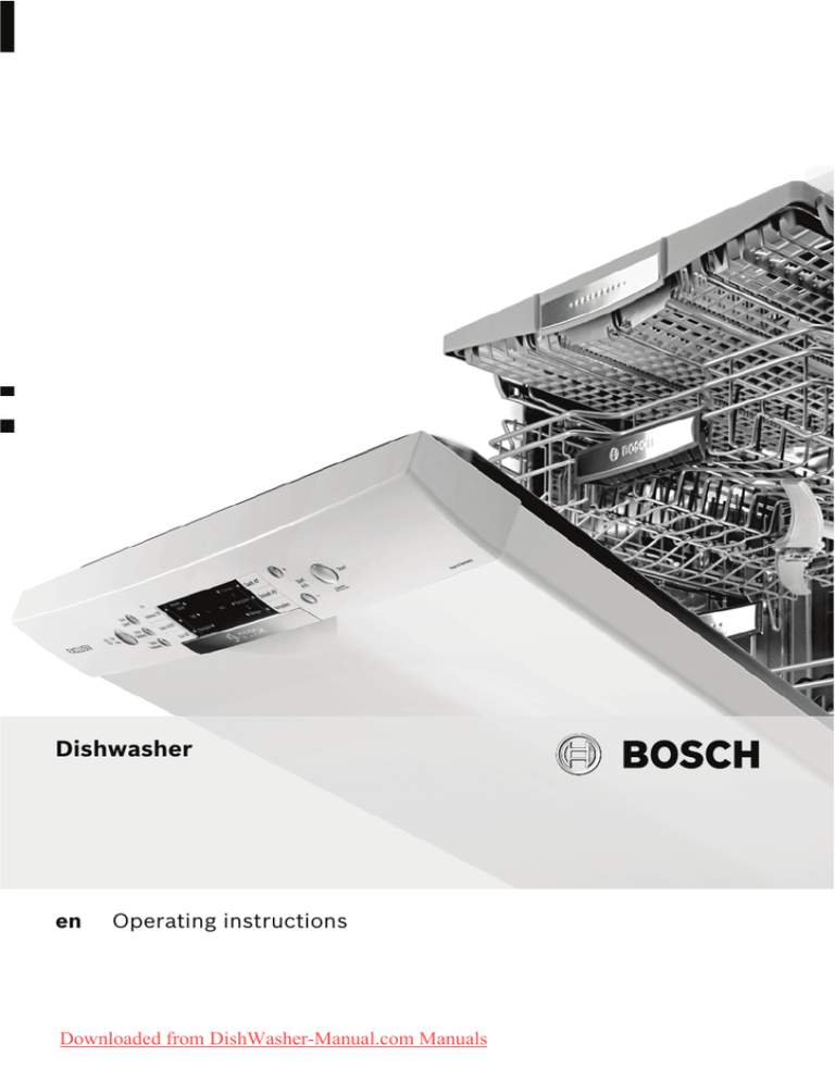Bosch SMS 69T08 Dishwasher User Guide Manual PDF Manualzz