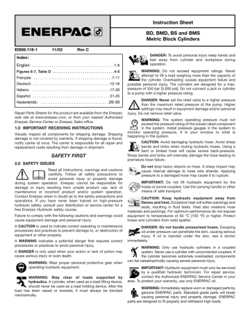 Enerpac BD-280282 Instruction Sheet | Manualzz