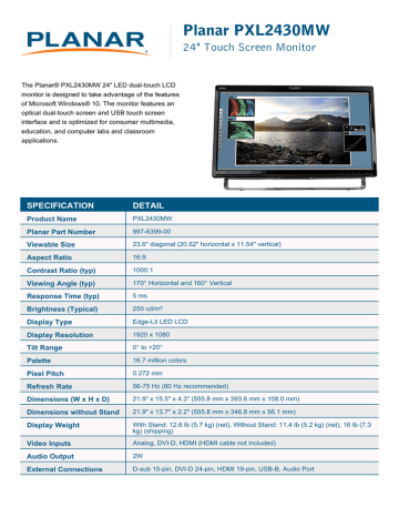 Planar touch screen monitor drivers mac