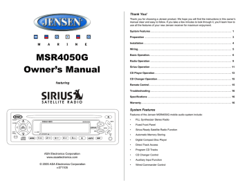 Voyager MSR4050G Owner's Manual | Manualzz